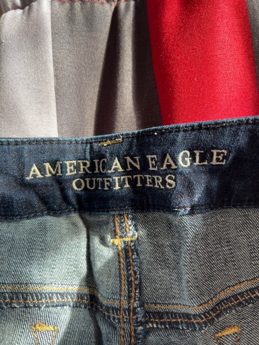 American Eagle Outfitters Dark Blue Denim Frayed Hem Shorts - Picture 2 of 4